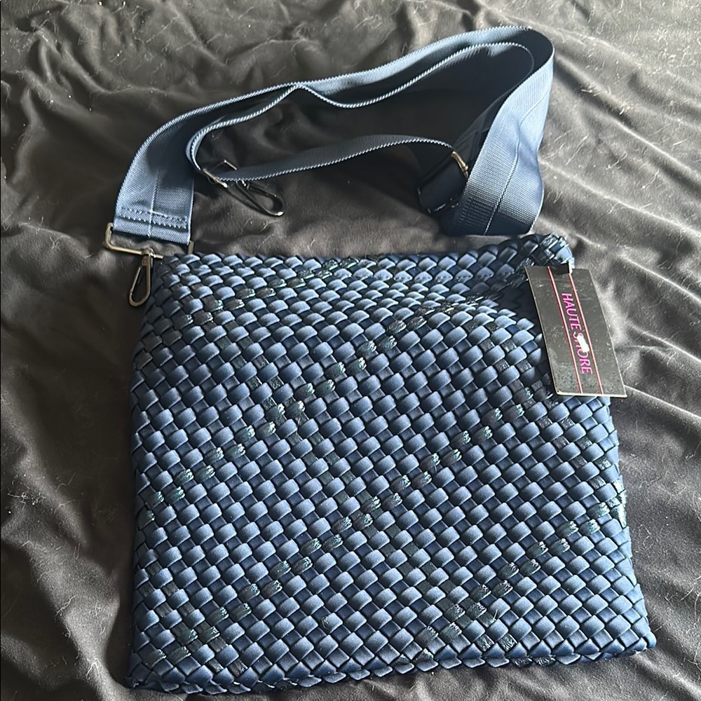 NEVER USED HAUTI SHORE Blue Woven Shoulder Bag